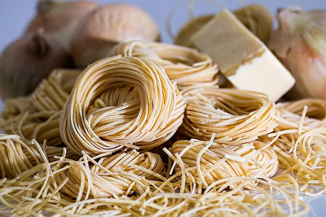Pasta ingredients ready for cooking